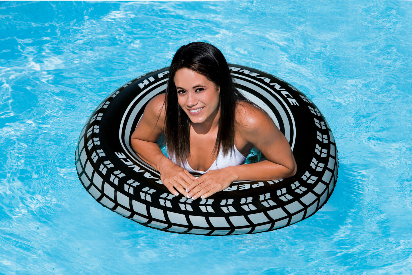 Intex Giant Tire Vinyl Swimming Pool Tube | 31" inflated, 36" deflated